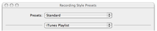 Recording Style Menu Closed