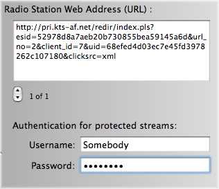 Web Address drawer for a stream